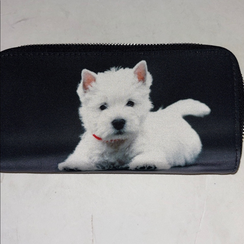 WESTIE DOG WALLET DOUBLE ZIPPER
LOTS POCKETS…SLIP / ZIPPER / BILL HOLDERS… NEW